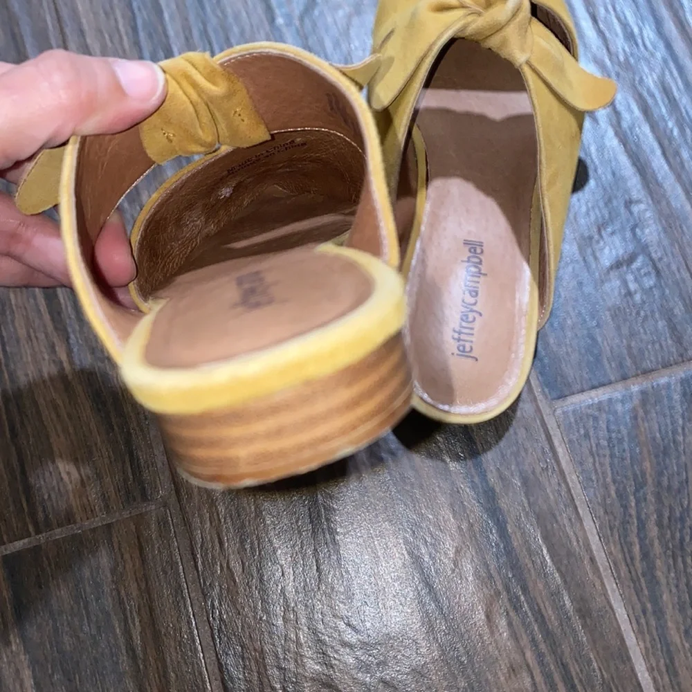 Jeffrey Campbell pointy yellow embellished flats slip on